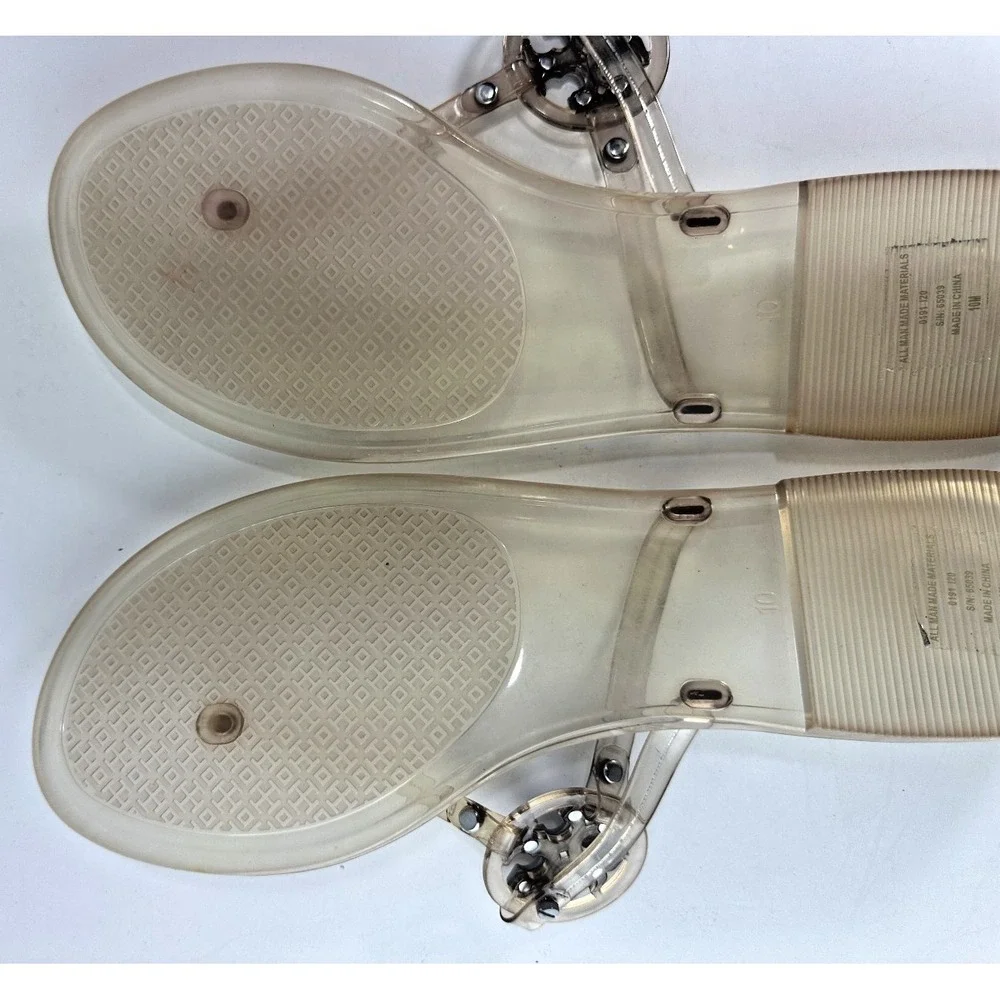 Tory Burch Mini Miller Jelly Thong Sandals Clear Flip Flops Womens Size 10M 10 - Picture 6 of 14